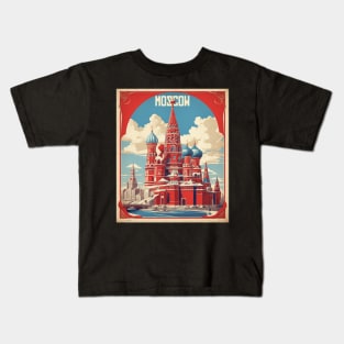 Moscow Russia Vintage Tourism Poster Kids T-Shirt